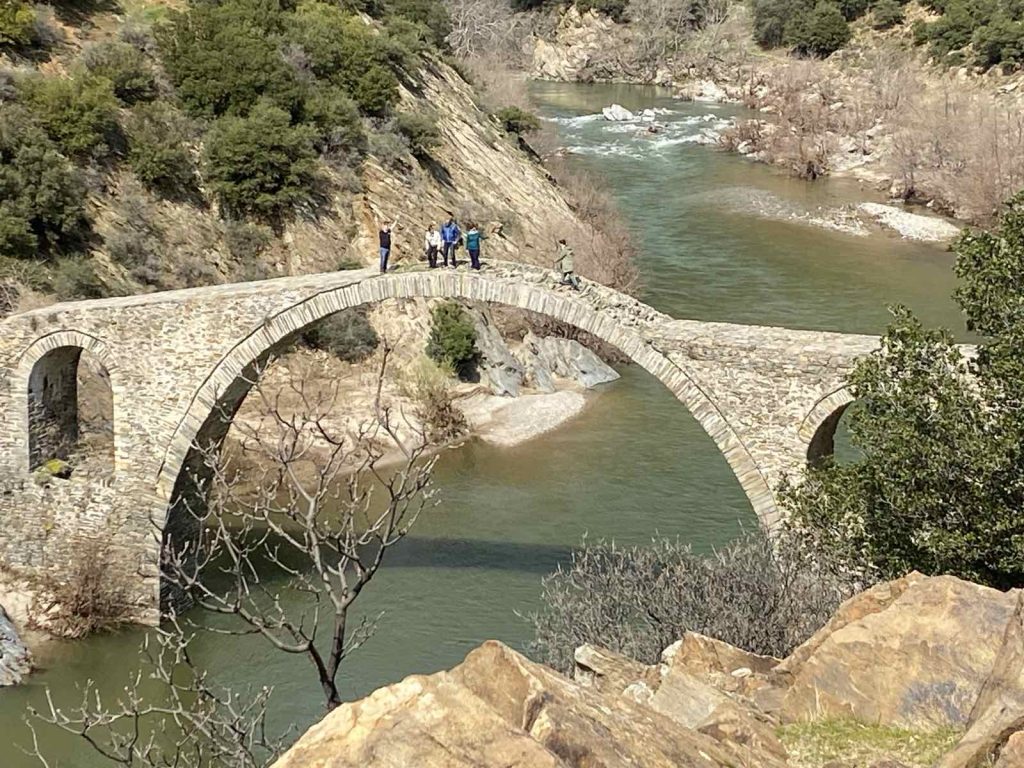 Stunning view of ancient arched stone bridge in Thrace Greece