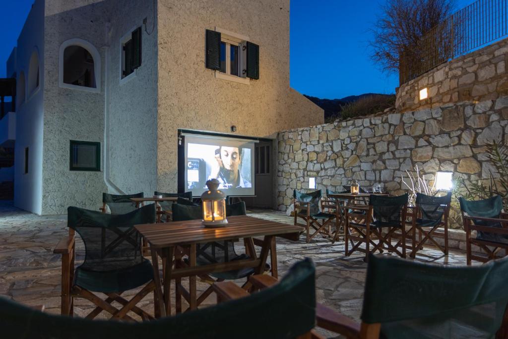 Free open air cinema by the sea Naxos island