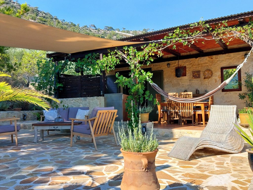 Eco living accommodation Cretan mountain landscape